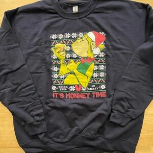 Victory Merry Monkey Beer - Ugly Christmas Sweatshirt